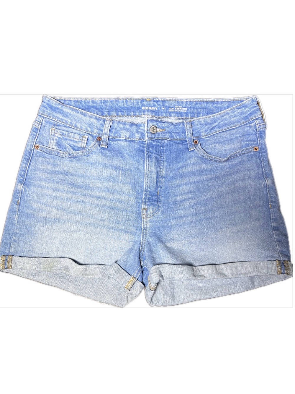 Old Navy High-Rise O.G. Straight Secret-Smooth Pocket Cuffed Size 14